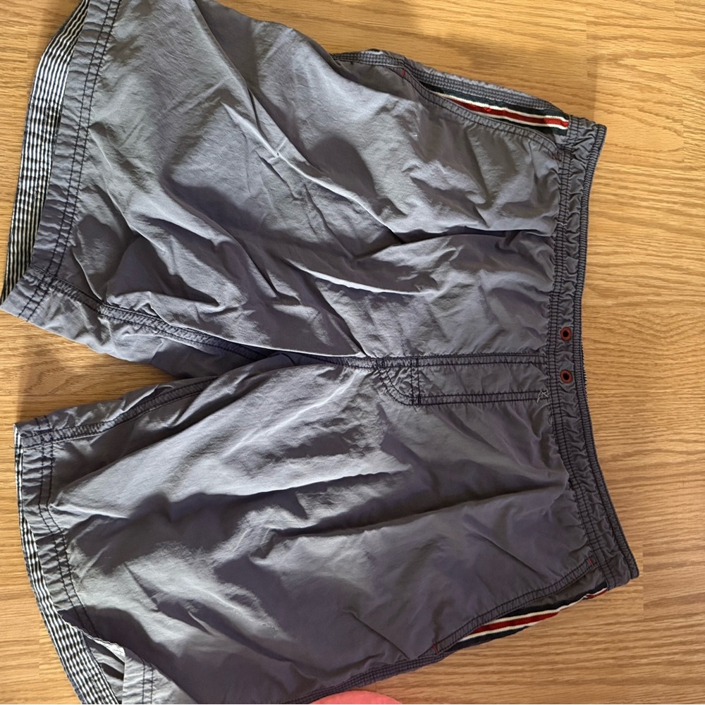 Tommy Hilfiger Striped Navy Swim Trunks
